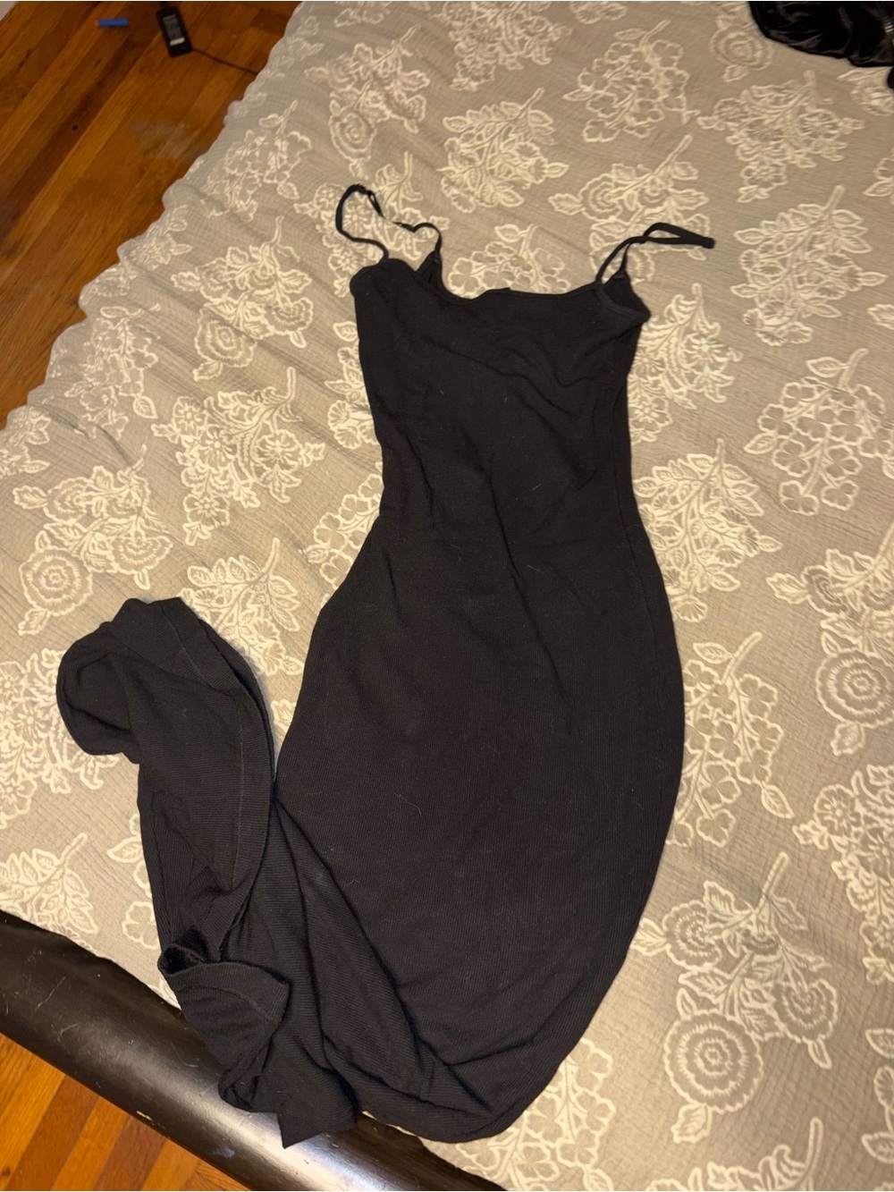 SKIMS Black Spaghetti-Strap Maxi Slip Dress